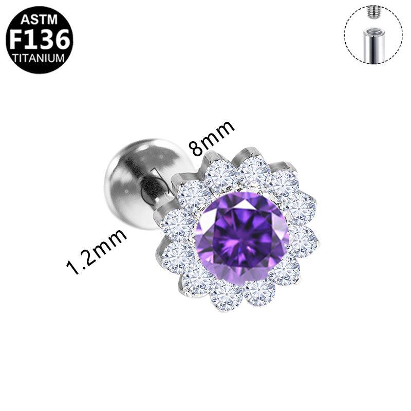 Halo Solitär Labret aus Titan