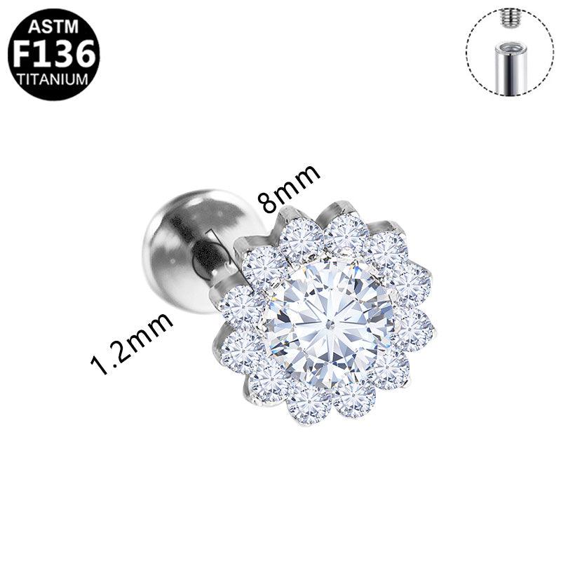 Halo Solitär Labret aus Titan