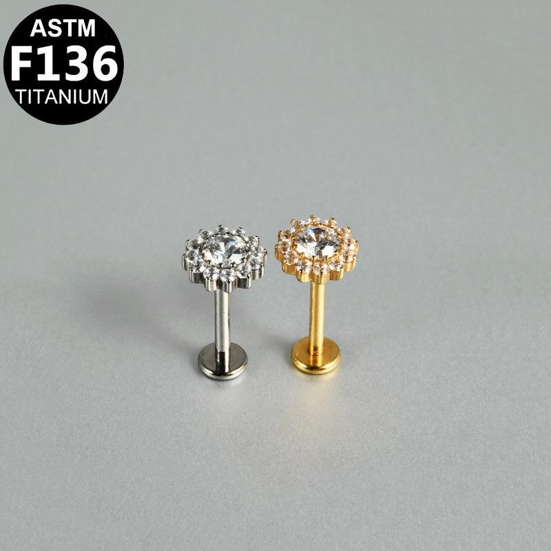 Halo Solitär Labret aus Titan