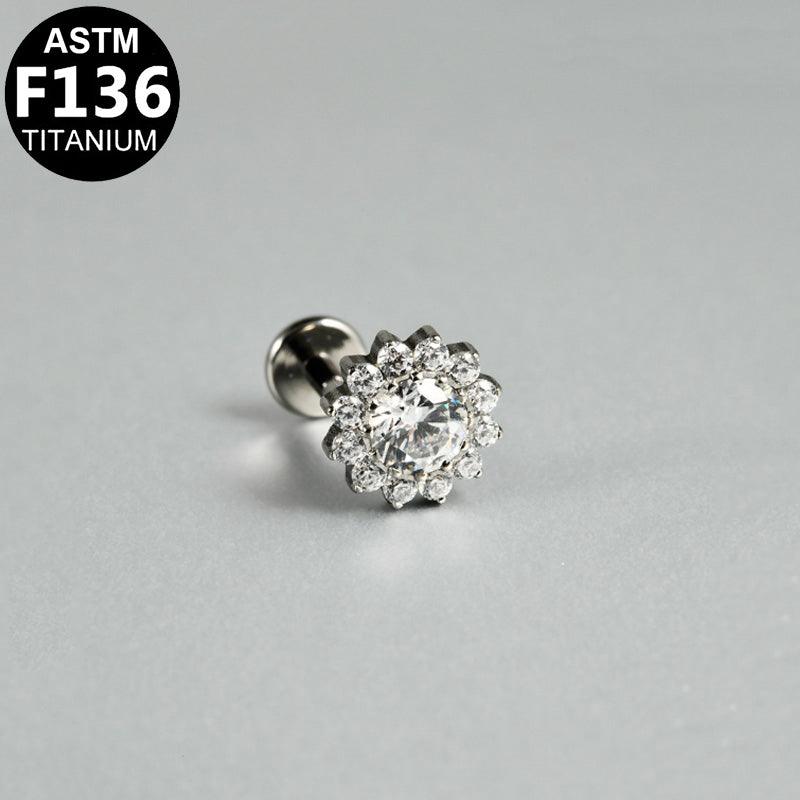 Halo Solitär Labret aus Titan