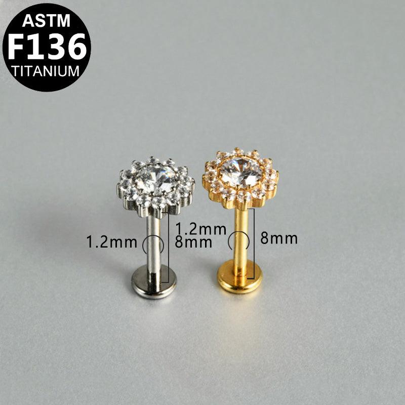 Halo Solitär Labret aus Titan
