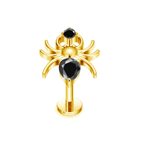 Spinne Onyx Labret aus Titan