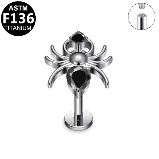 Spinne Onyx Labret aus Titan