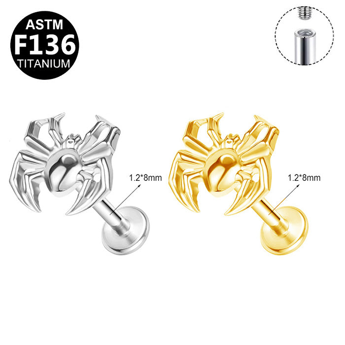 Spinne schlicht Labret aus Titan