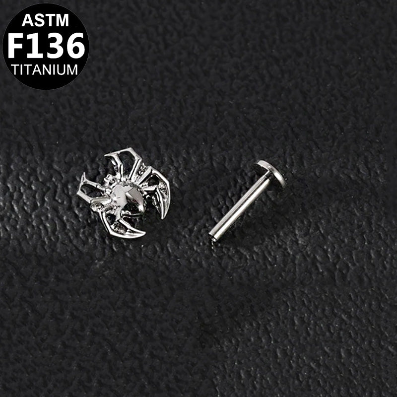 Spinne schlicht Labret aus Titan