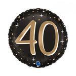 18"/Ø46cm Folienballon "Sparkling Black" | #40