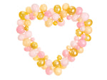Latexballon Ballongirlande Herzrahmen, rosa/gold, 160cm
