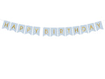 Banner "Happy Birthday" hellblau | 15 x 175 cm