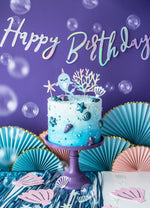 Banner "Happy Birthday" irisierend | 16.5x62cm