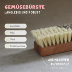 Gemüsebürste Holz zwei Härtegrade - Obst- & Gemüsereiniger