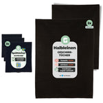 2x Geschirrtücher Schwarz Halbleinen & 3x Spüllappen Schwarz (All-Black)