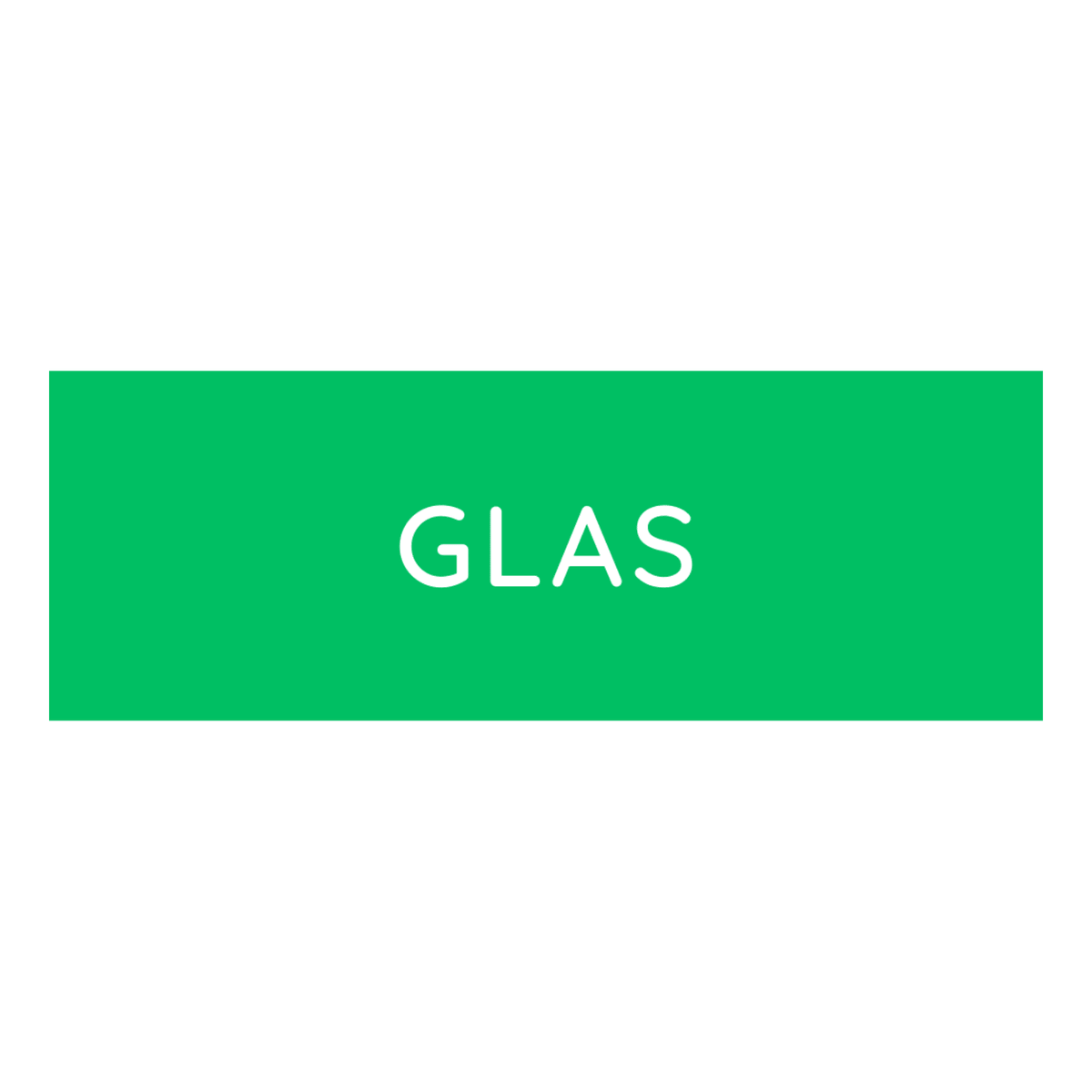 Novocal Farbiger Wertstoffaufkleber klein, mit Text: Glas (Grün) | Packung (1 Stück)