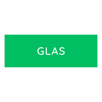 Novocal Farbiger Wertstoffaufkleber klein, mit Text: Glas (Grün) | Packung (1 Stück)