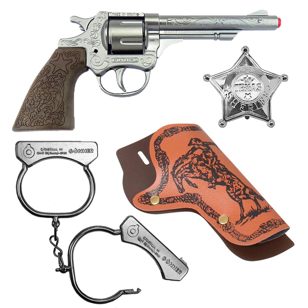 Gonher 157/0 Revolver Set | Pistole Stern Handschellen