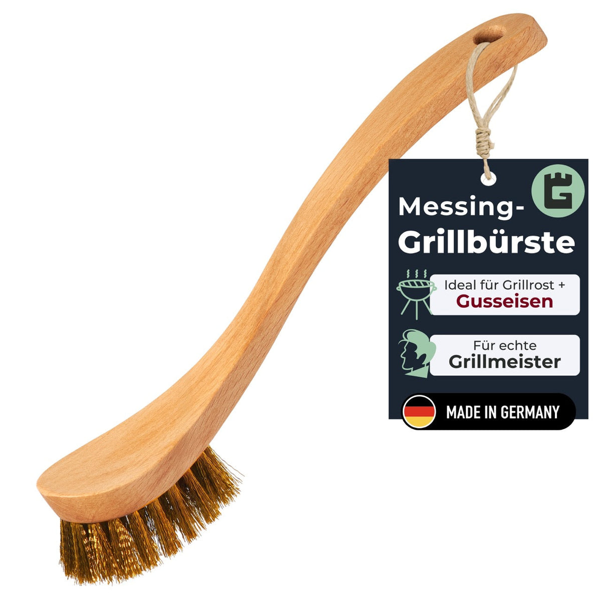 Grillbürste Messing für Gussrost & Grillrost Reinigung - Gusseisen Reiniger