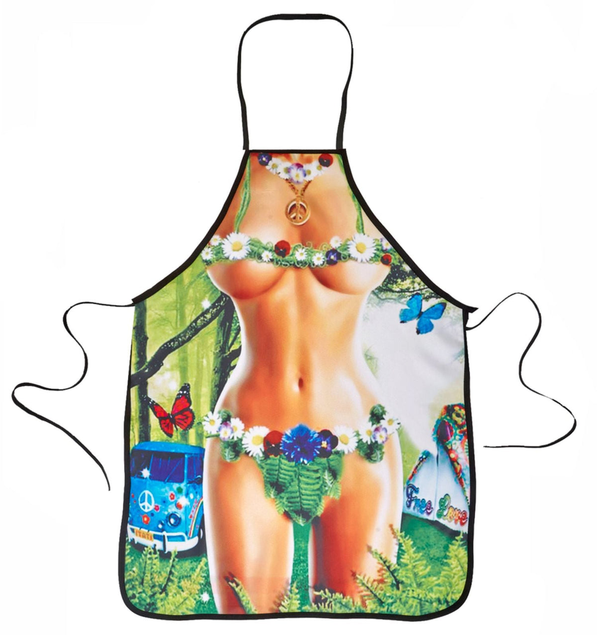 Grillschürze "Hippie Girl" Flower Power | Einheitsgröße
