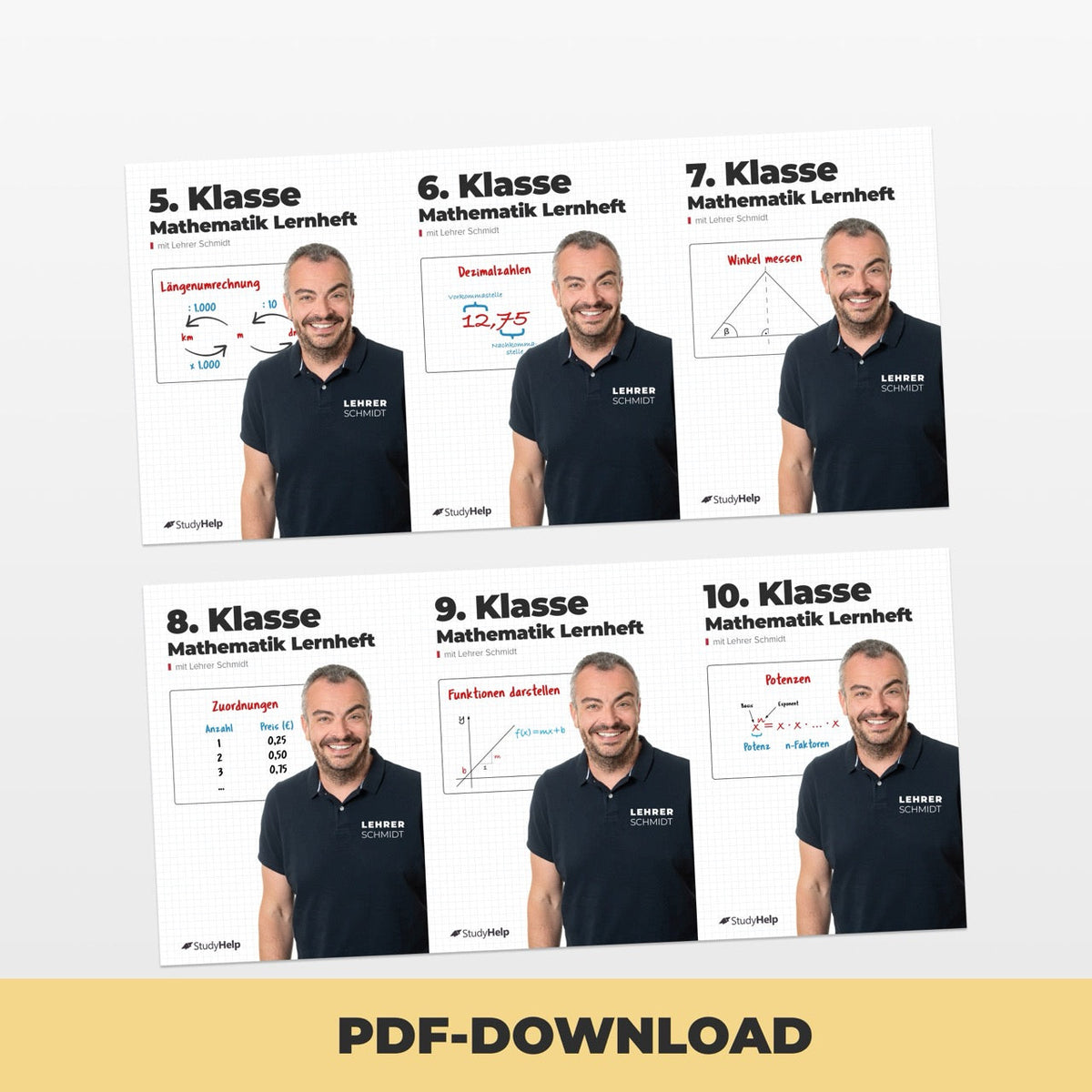 Mathematik Lernhefte Set für die SEK 1 by Lehrer Schmidt
