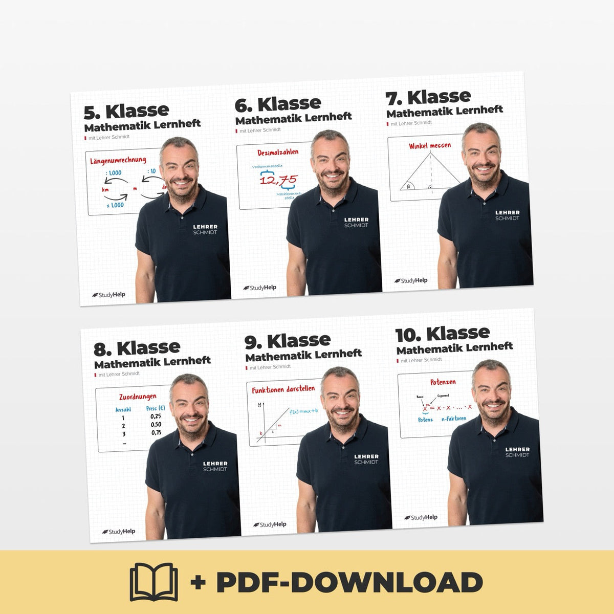 Mathematik Lernhefte Set für die SEK 1 by Lehrer Schmidt