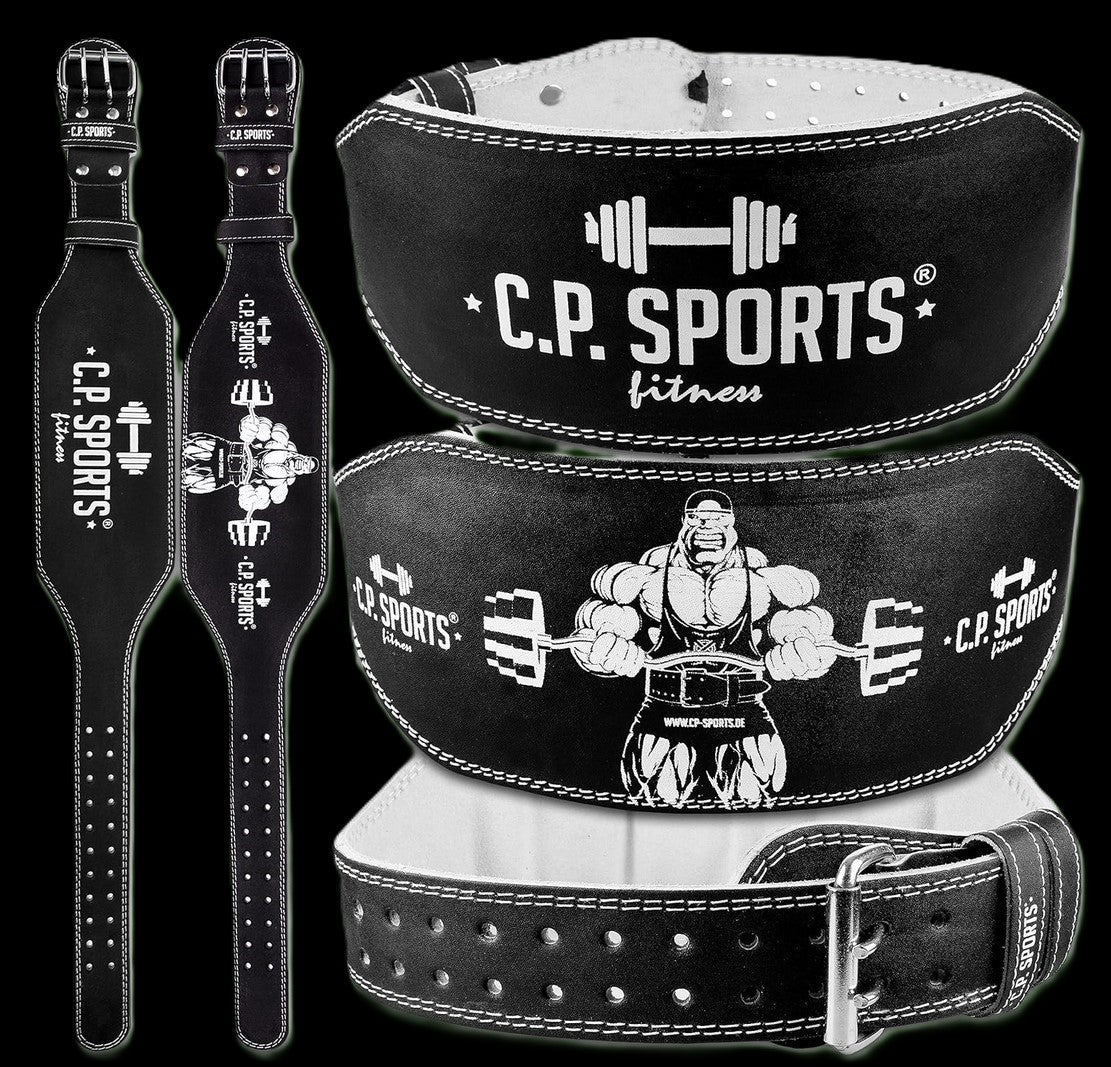Gewichthebergürtel Leder - Extra Breit - Schwarz - C.P.Sports - T4-5