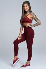 Seamless Leggings – Burgundy Melange