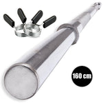 Profi Langhantelstangen 160cm / 30/31 mm Vollstahl verchromt - C.P. Sports H4-3