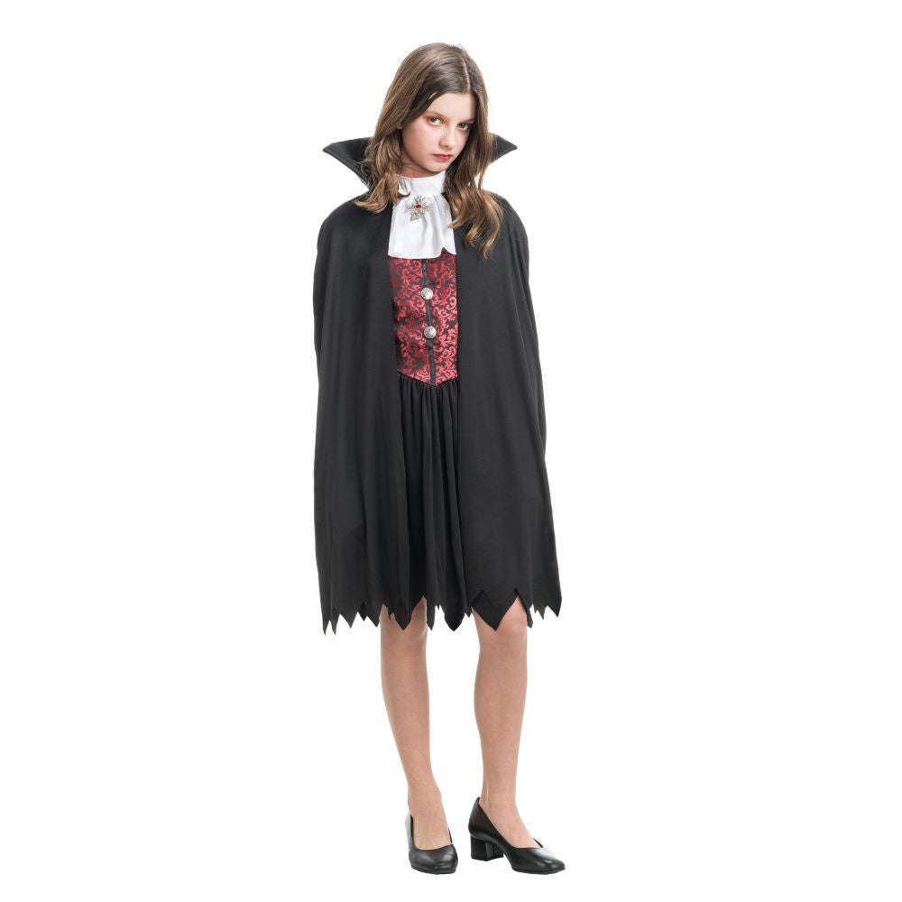 Halloween Kinder Kostüm "Vampiress Theodora" | Schwarz Rot Namma Markt
