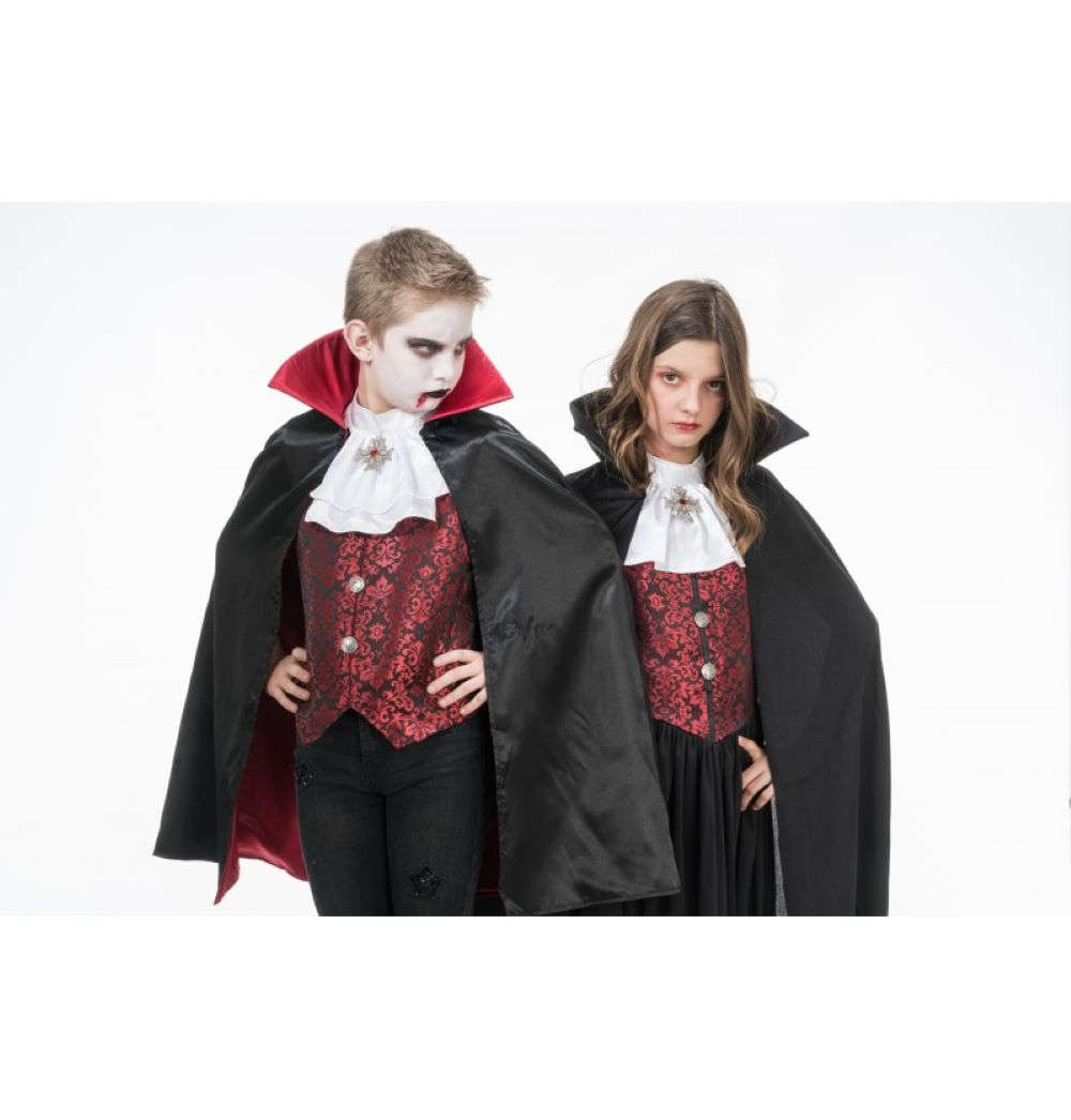 Halloween Kinder Kostüm "Vampiress Theodora" | Schwarz Rot Namma Markt