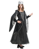 Halloween Kinder Kostüm "Dark Queen" Kleid und Krone | Schwarz