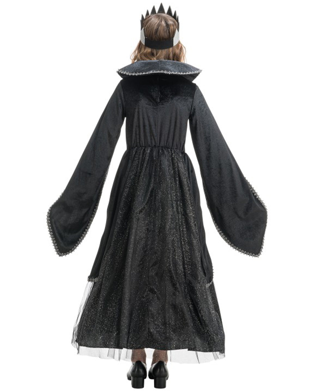 Halloween Kinder Kostüm "Dark Queen" Kleid und Krone | Schwarz