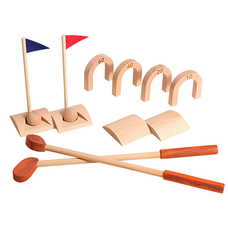 Holz-Golf Set für Kinder  – Pädagogisches Eltern-Kind-Spielzeug für Indoor & Outdoor