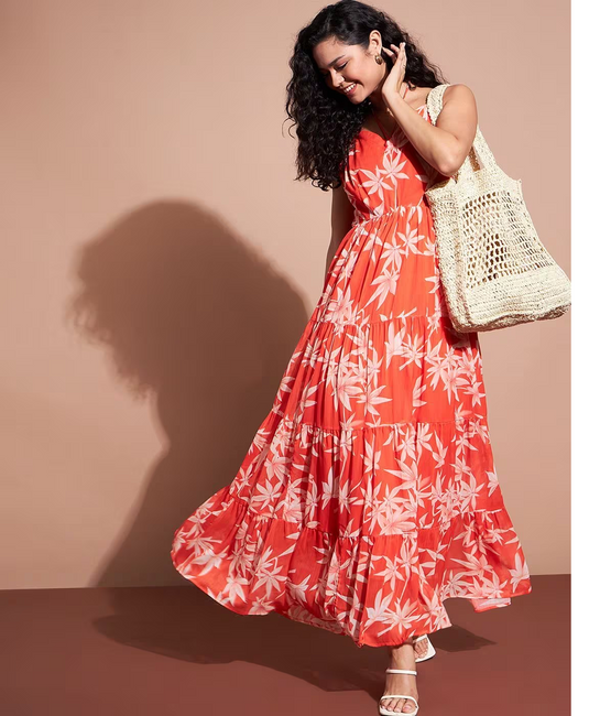 Women Floral Print Tiered Dress in Germany