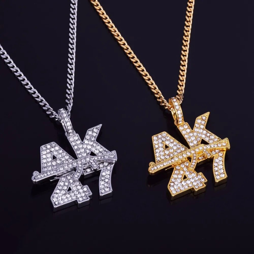 Goldfarbene Bling Halskette
