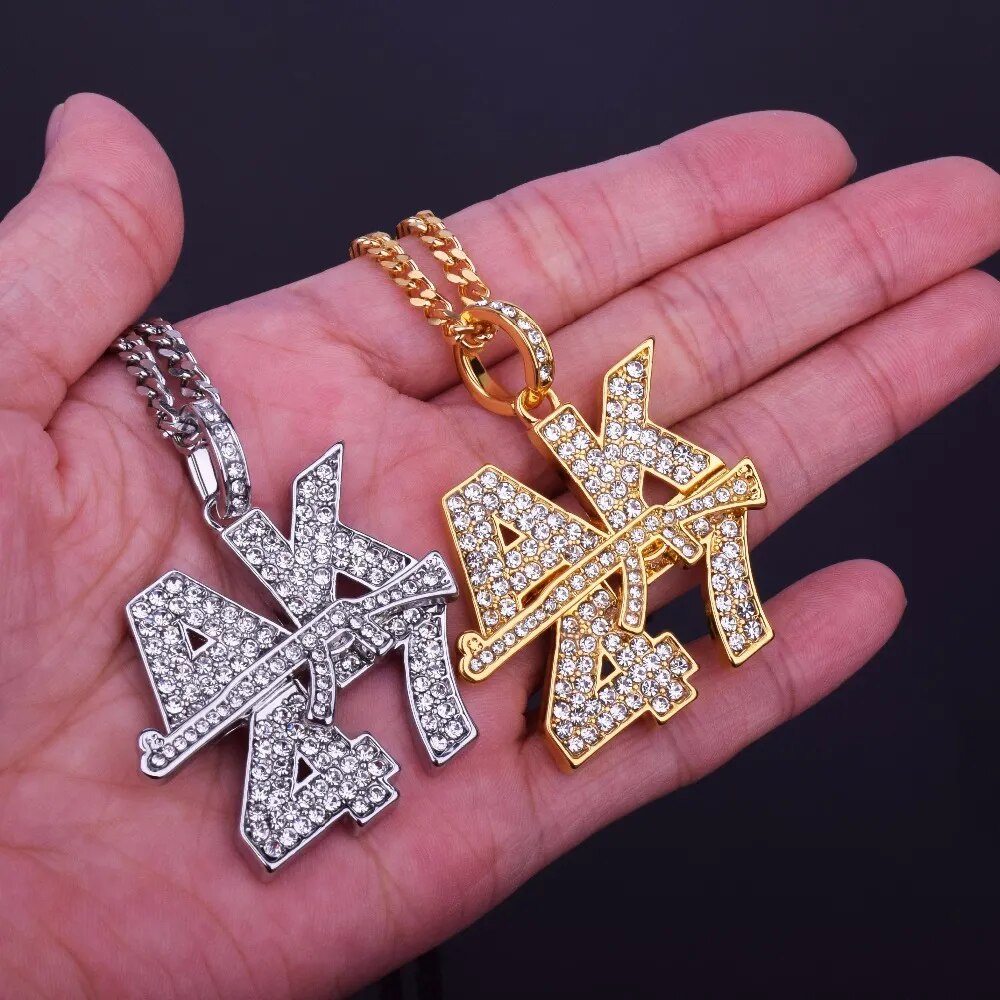Goldfarbene Bling Halskette