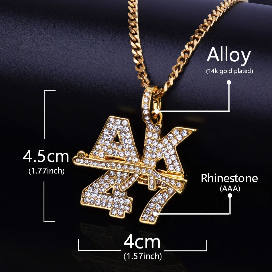 Goldfarbene Bling Halskette
