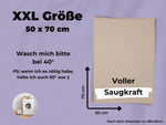 2x Geschirrtücher Halbleinen Beige & 3x Spüllappen Schwarz (Beige-Mix)