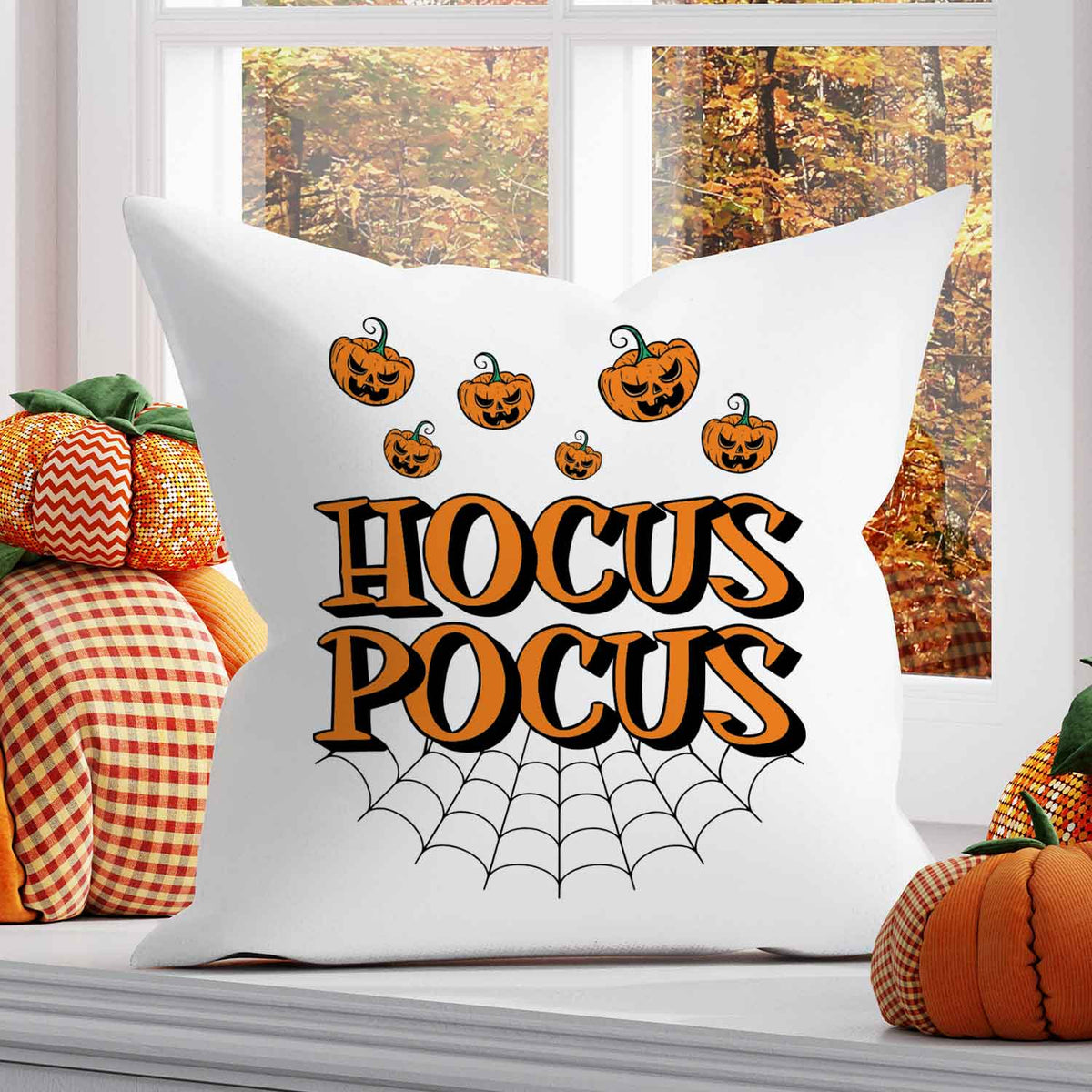 Bedrucktes Kissen mit Motiv Hocus Pocus