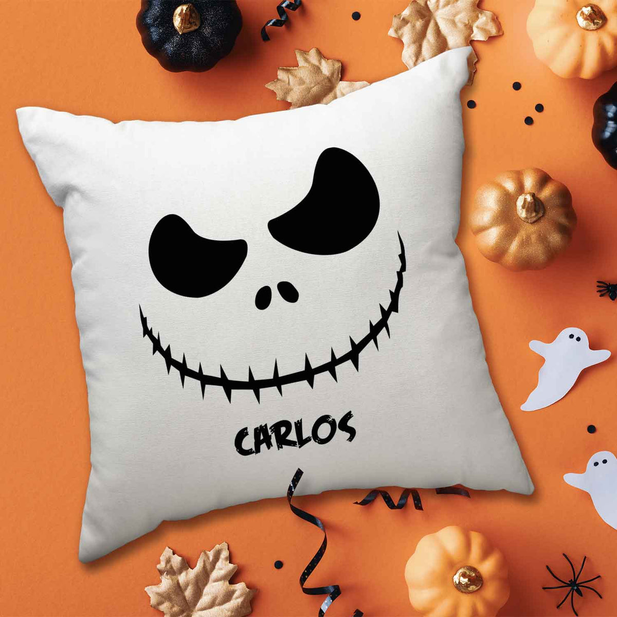 Bedrucktes Kissen mit Motiv Scary Face