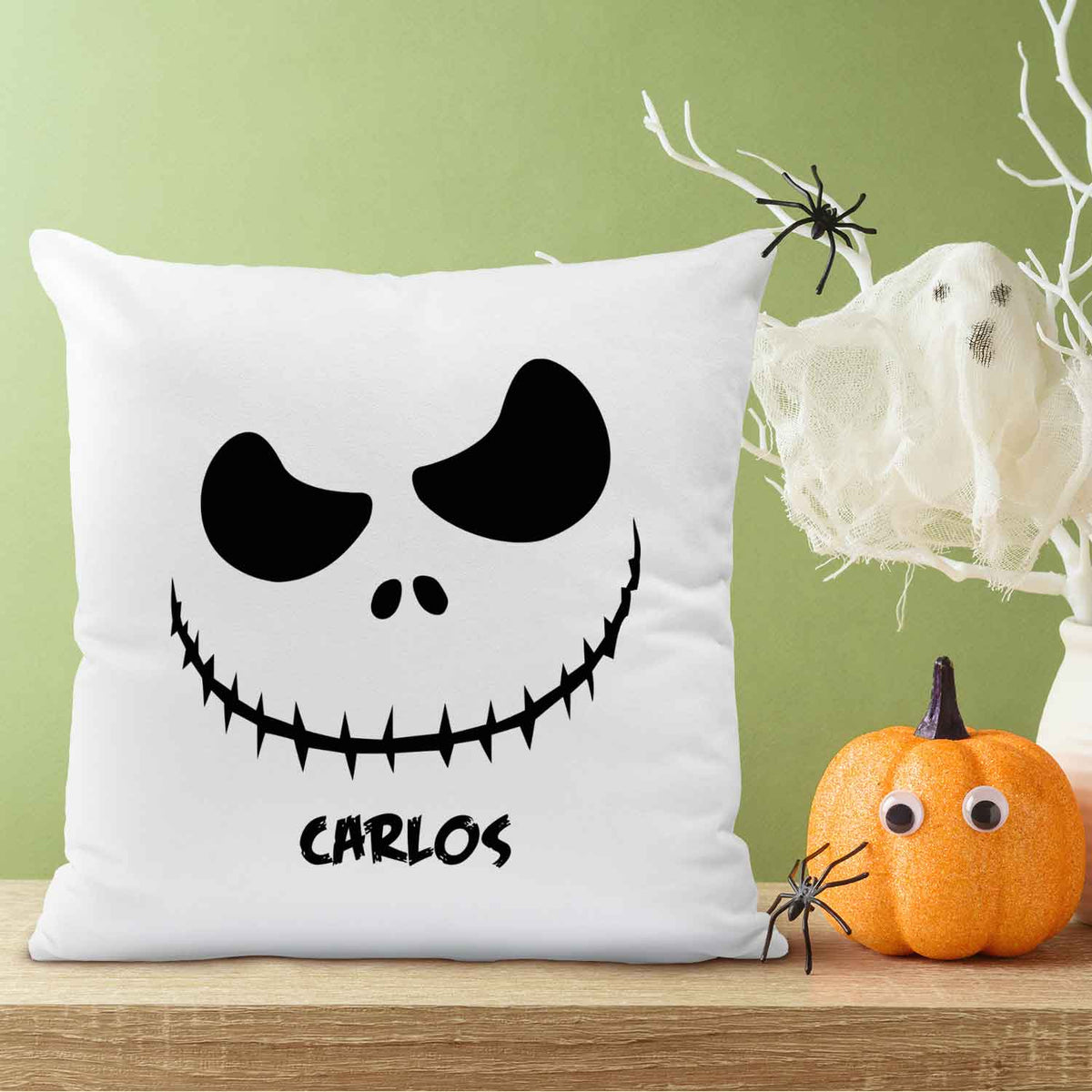 Bedrucktes Kissen mit Motiv Scary Face