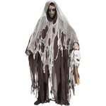 Dunkler Sensenmann Umhang - Halloween Verkleidung mit Kapuze | Braun