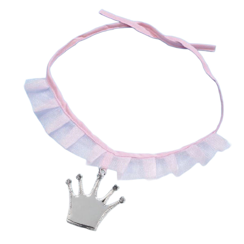 Prinzessin Halskette | Rosa Halsband mit silberner Krone