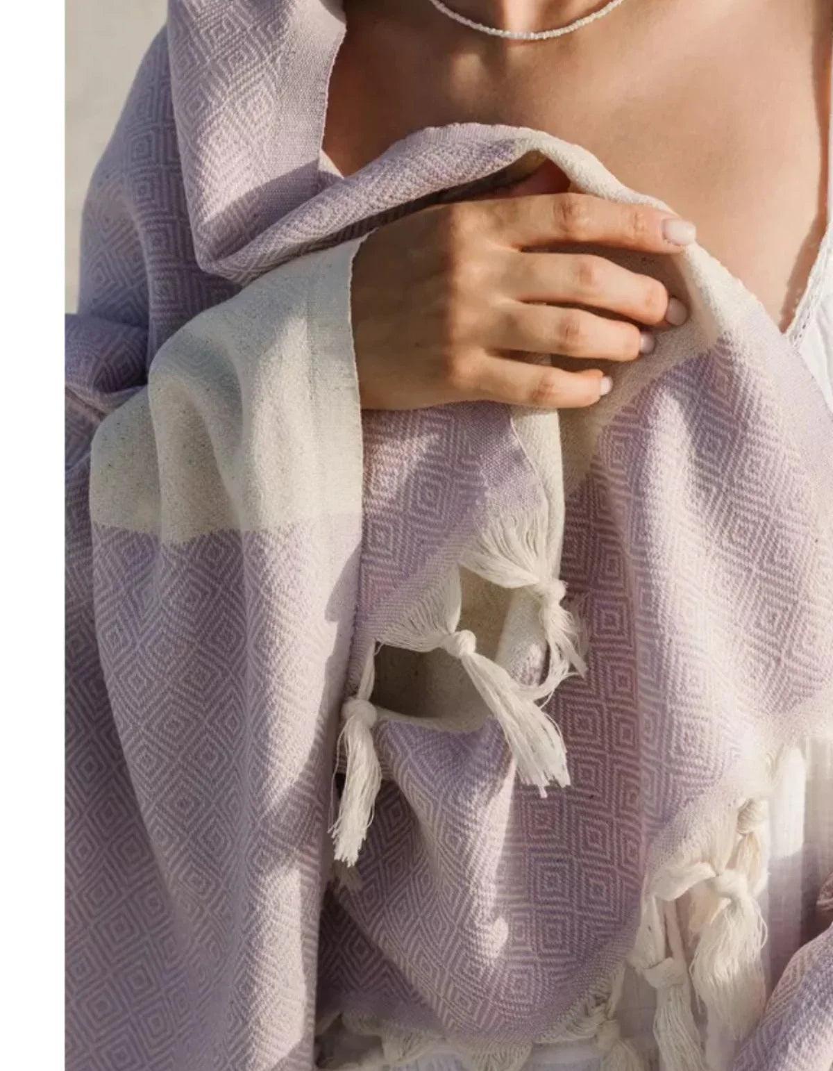 Bambushome Perla Sauna-Hamamtuch 100×180 cm, 100 % Baumwolle
