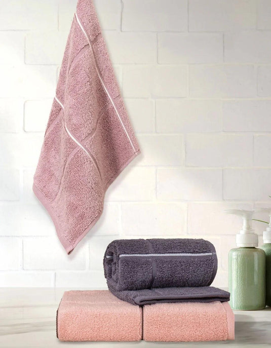 Bambushome Karo Serie Microcotton 3er Handtuch-Set 30 × 50 cm