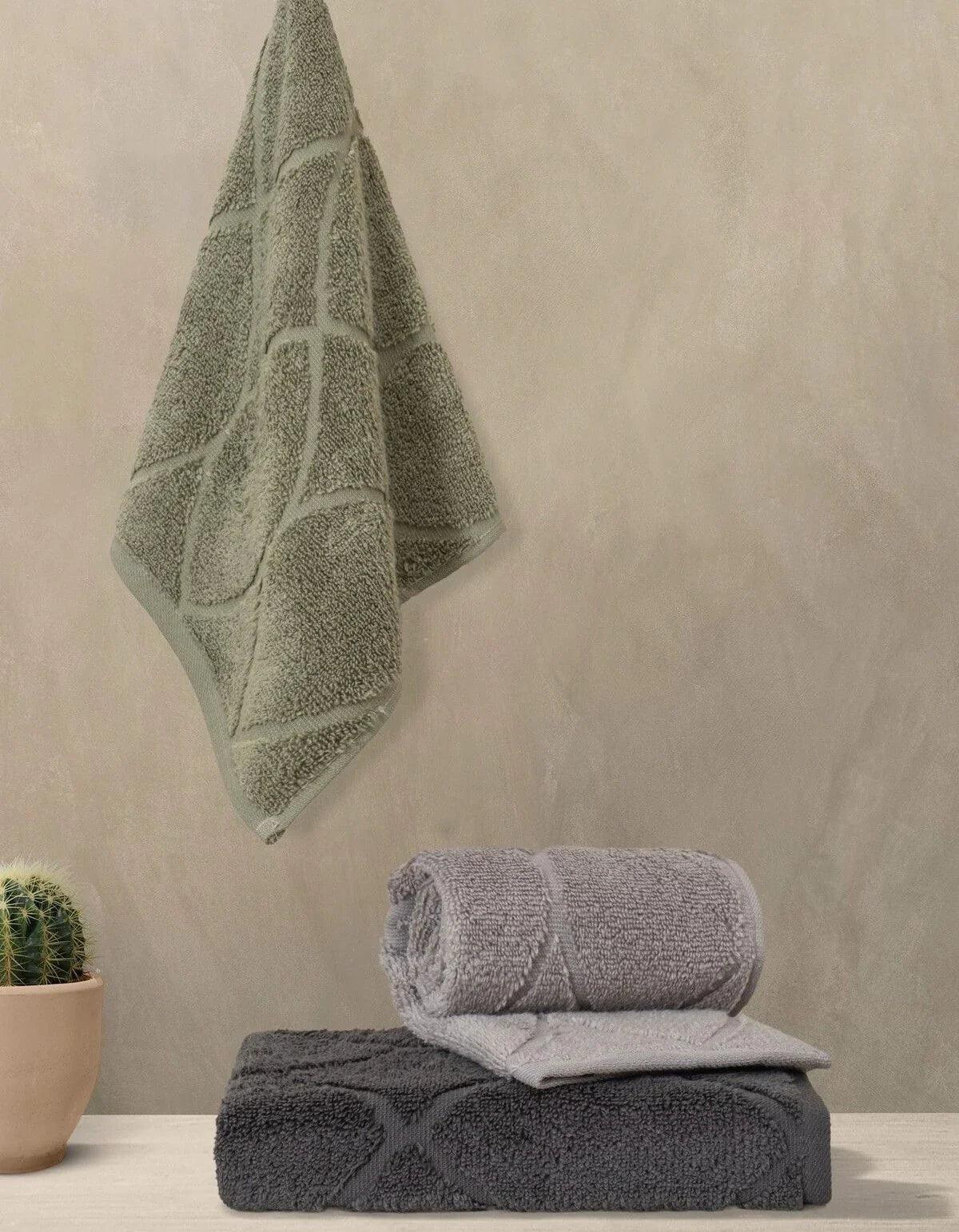 Bambushome Voli Serie Microcotton 3er Handtuch-Set 30 × 50 cm