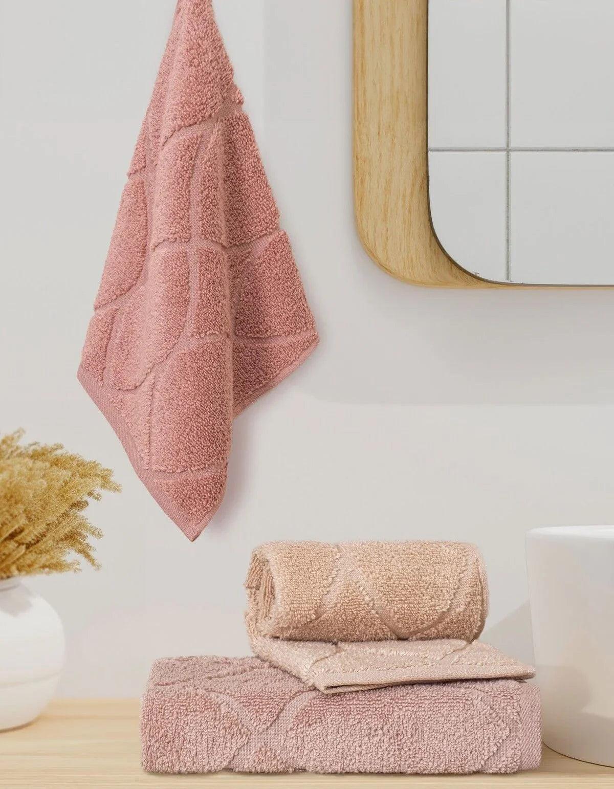 Bambushome Voli Serie Microcotton 3er Handtuch-Set 30 × 50 cm