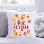 Bedrucktes Kissen mit Spruch Hello Autumn