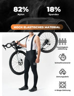 Herren Fahrradhose mit Träger - Hochdehnbar, Atmungsaktiv mit Reflexstreifen