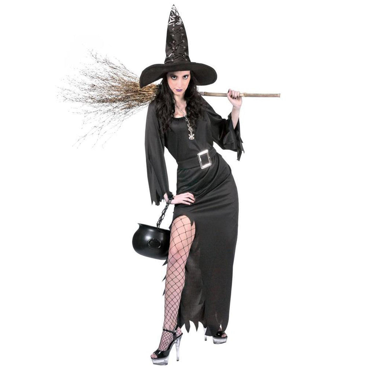 Großer Hexenkessel mit Kette Ø 21 cm | Schwarz