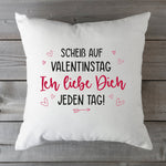 Bedrucktes Kissen mit Spruch Scheiß auf Valentinstag