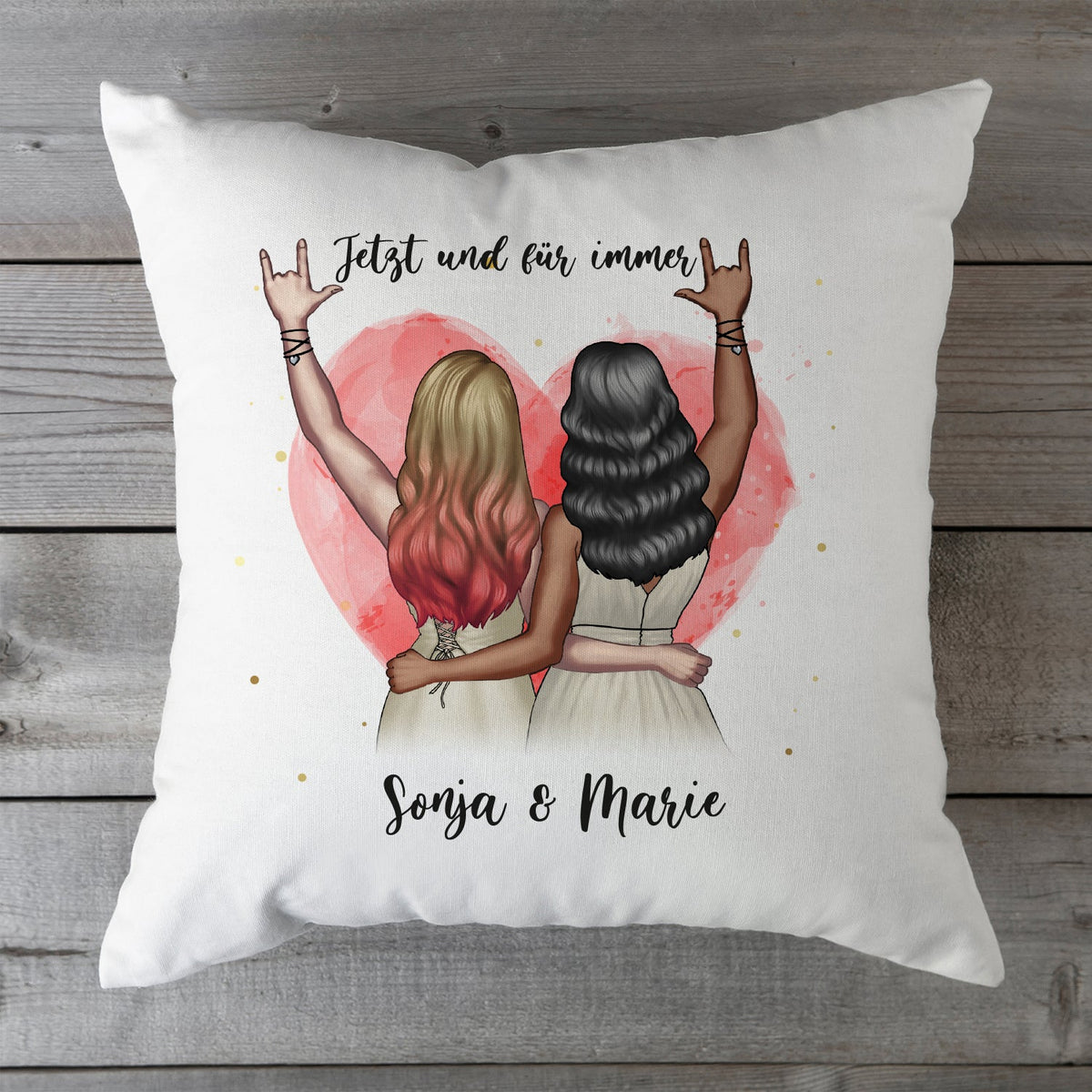 Bedrucktes Kissen mit Konfiguration im Beste Freundin Design