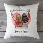 Bedrucktes Kissen mit Konfiguration im Beste Freundin Design